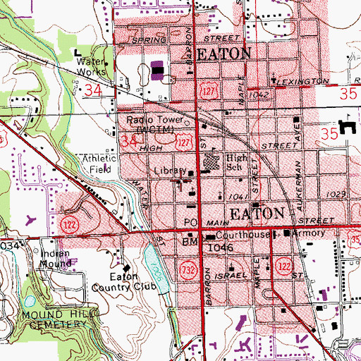 Topographic Map of First United Presbyterian Church, OH