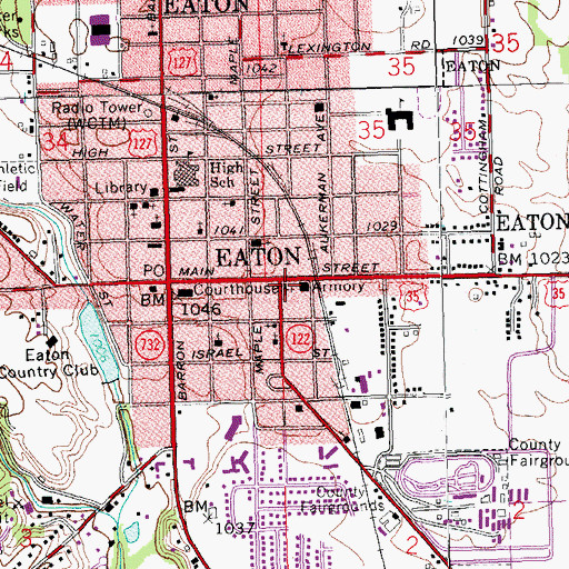 Topographic Map of Visitation Catholic Church, OH
