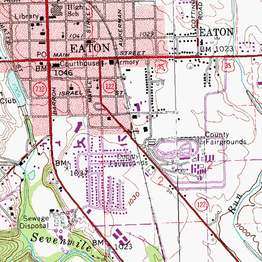 Topographic Map of Eaton Church of Christ, OH
