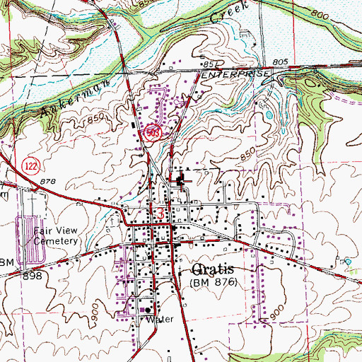 Topographic Map of Albert Kiracofe Elementary School, OH