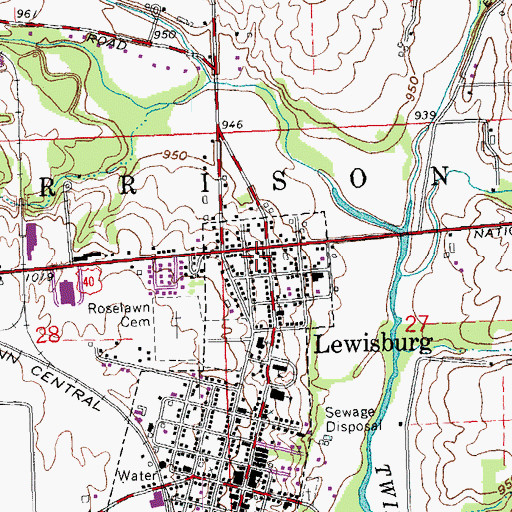 Topographic Map of Euphemia, OH