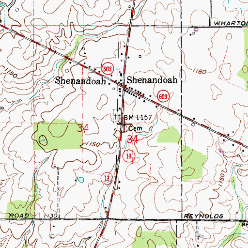 Topographic Map of Shenandoah Christian Church, OH