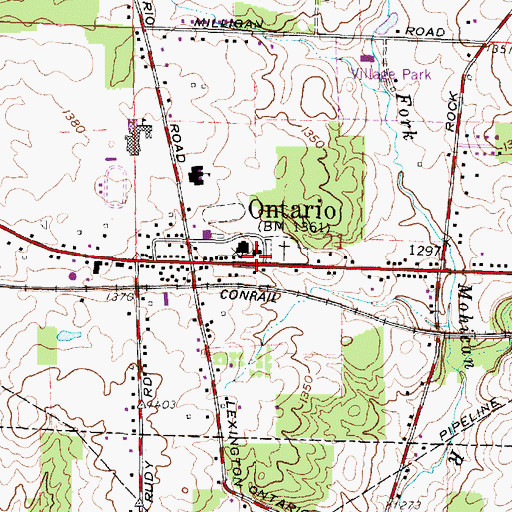 Topographic Map of Ontario United Methodist Church, OH