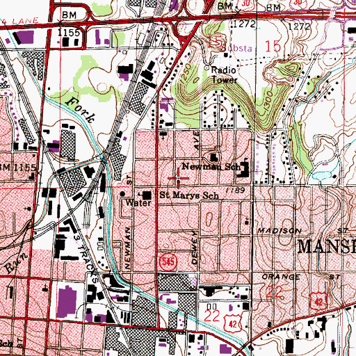Topographic Map of First Wesleyan Church, OH