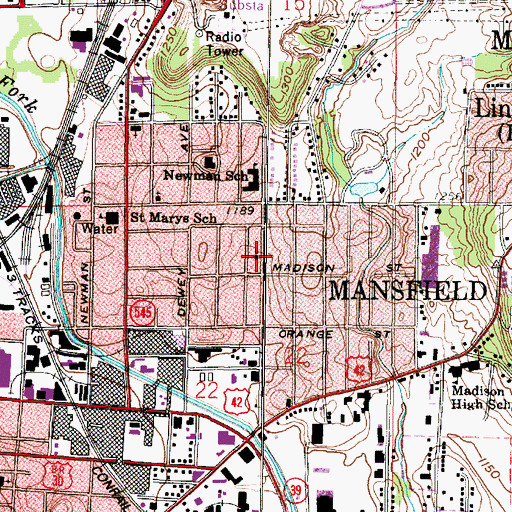 Topographic Map of Saint Peters Evangelical Lutheran Church, OH