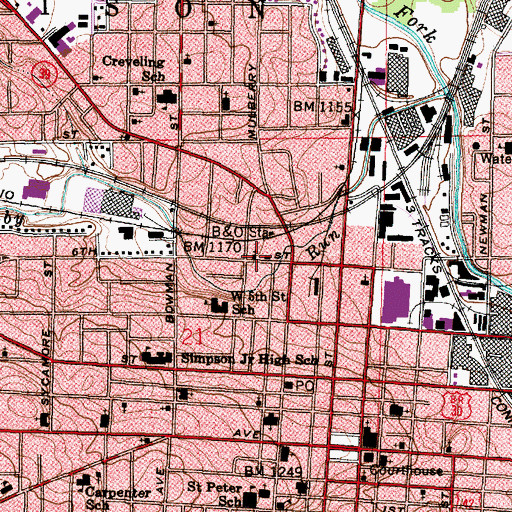 Topographic Map of Providence Baptist Church, OH