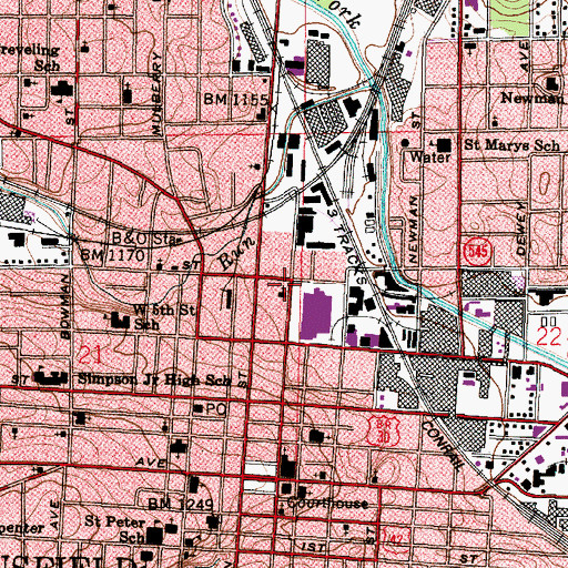 Topographic Map of Mount Sinai Baptist Church, OH