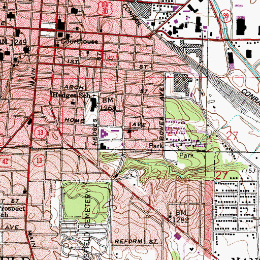 Topographic Map of Christ Gospel Church, OH