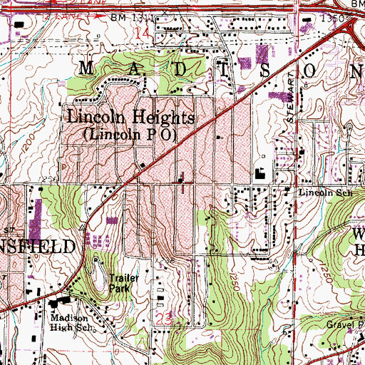 Topographic Map of First Brethren Church, OH