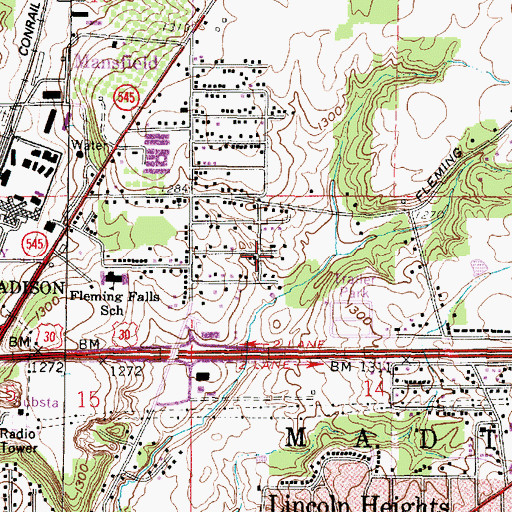 Topographic Map of Sunnydale Open Bible Church, OH
