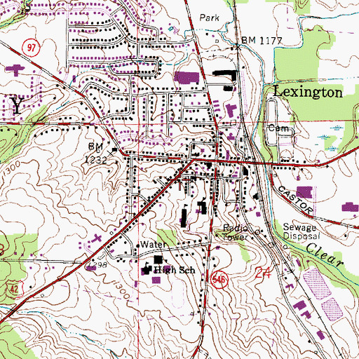 Topographic Map of First Congregational Church, OH