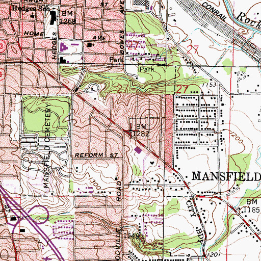Topographic Map of Diamond Hills Baptist Church, OH