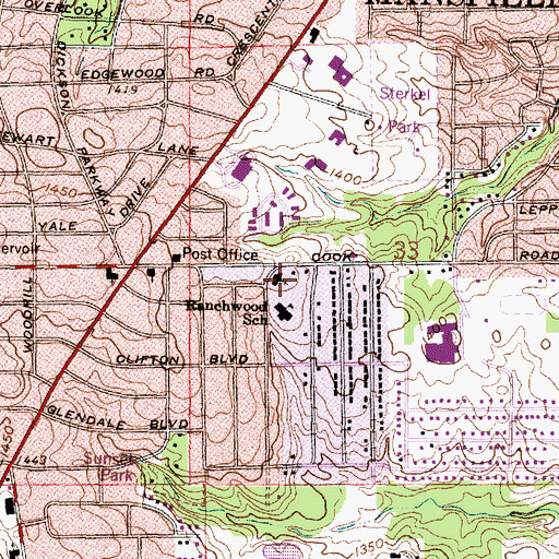 Topographic Map of Temple Emanuel, OH