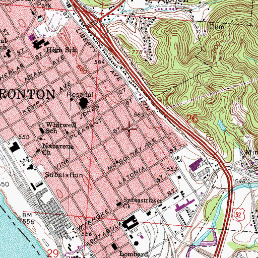 Topographic Map of Church of Christ, OH