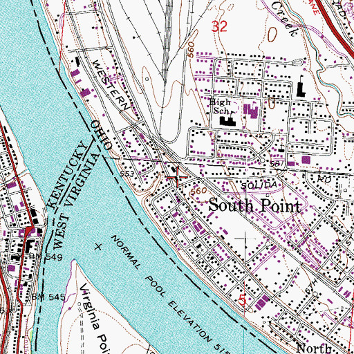 Topographic Map of First Baptist Church, OH