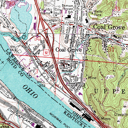 Topographic Map of Memorial United Methodist Church, OH