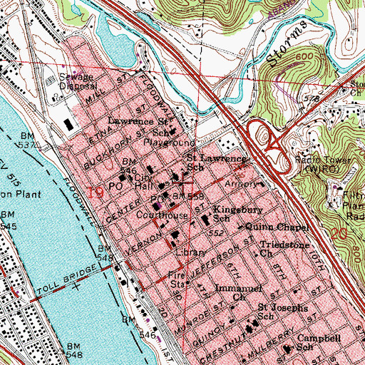 Topographic Map of Saint Paul Lutheran Church, OH