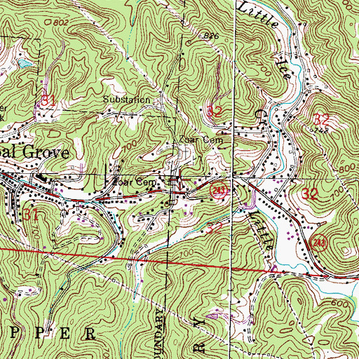 Topographic Map of Zoar Baptist Church, OH