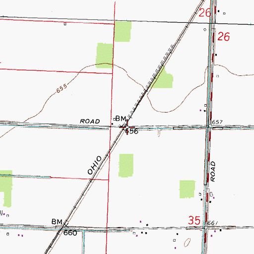 Topographic Map of Riverdale (historical), OH
