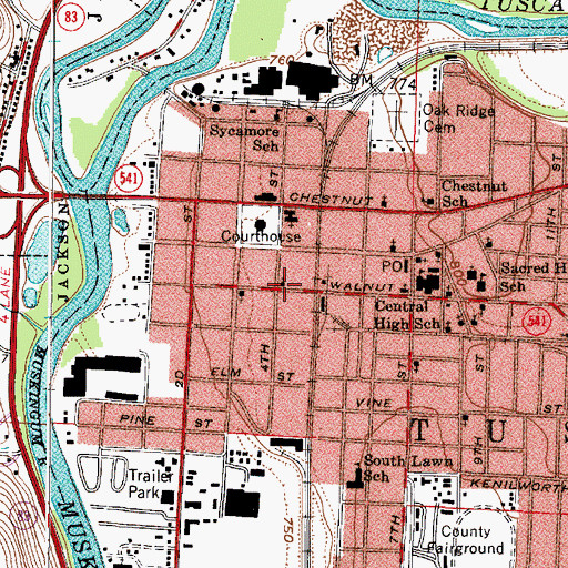Topographic Map of Grace United Methodist Church, OH