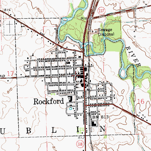 Topographic Map of First United Methodist Church, OH