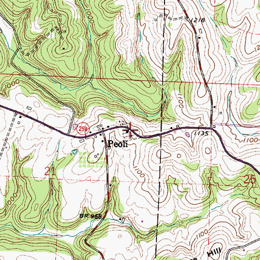 Topographic Map of Peoli United Methodist Church, OH