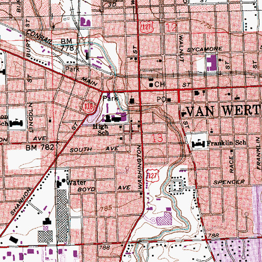 Topographic Map of Calvary United Methodist Church, OH