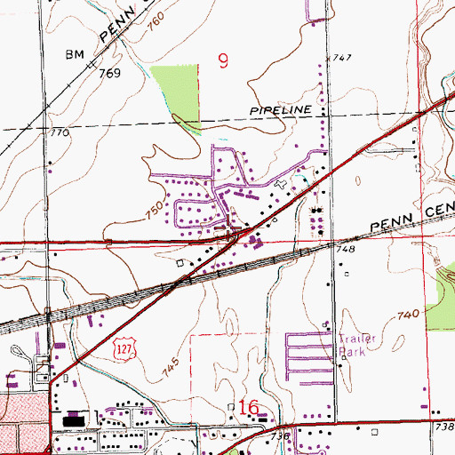 Topographic Map of Bona Vesta United Brethren Church, OH
