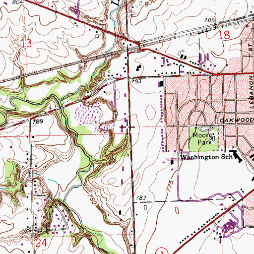 Topographic Map of Bryan Church of the Nazarene, OH