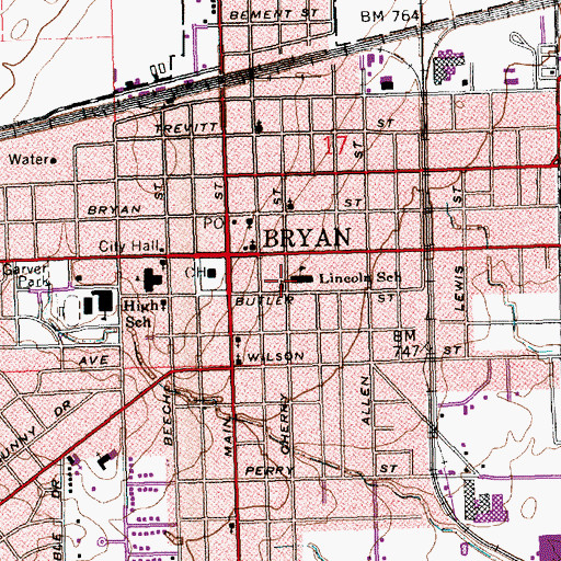 Topographic Map of Faith United Methodist Church, OH