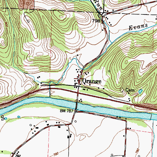 Topographic Map of Orange United Methodist Church, OH