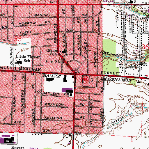 Topographic Map of Reynolds Corners, OH