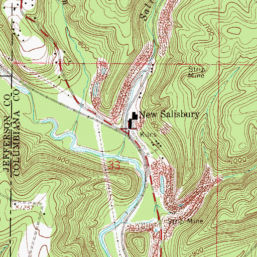 Topographic Map of New Salisbury, OH