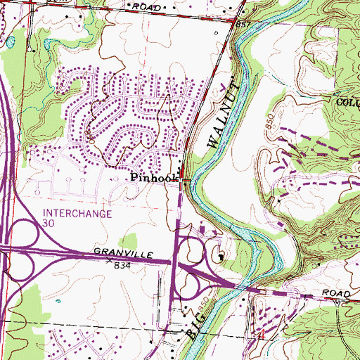 Topographic Map of Pinhook, OH
