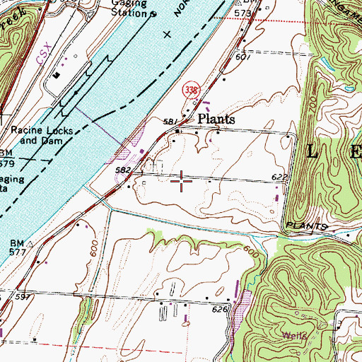 Topographic Map of Plants, OH