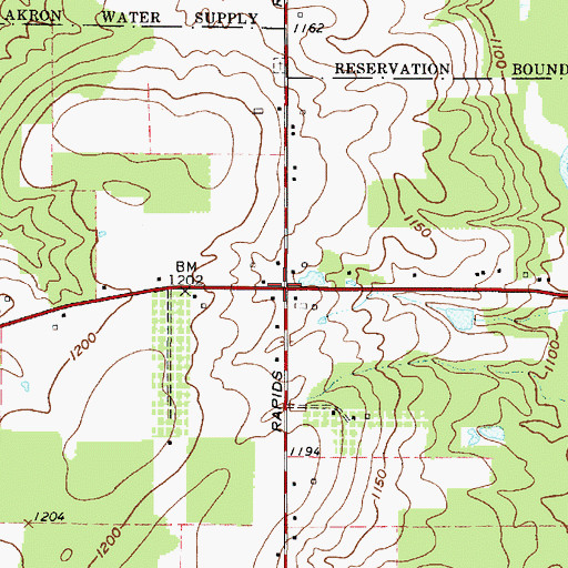 Topographic Map of Popes Corners, OH