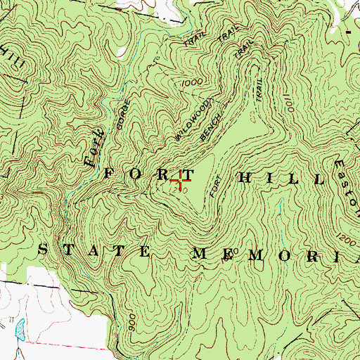 Topographic Map of Fort Hill, OH