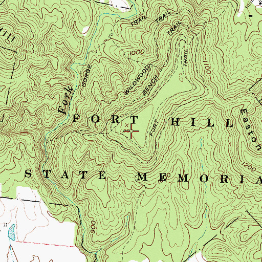 Topographic Map of Fort Hill State Memorial, OH