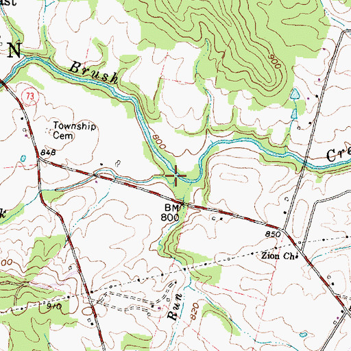 Topographic Map of Rock Lick, OH