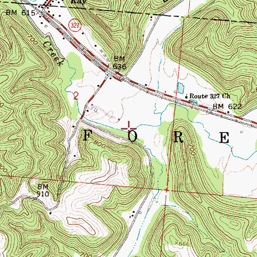 Topographic Map of Long Branch, OH