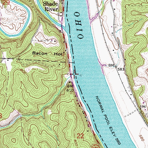 Topographic Map of Long Run, OH