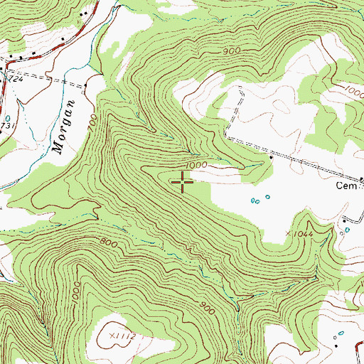 Topographic Map of Greenbrier Ridge, OH