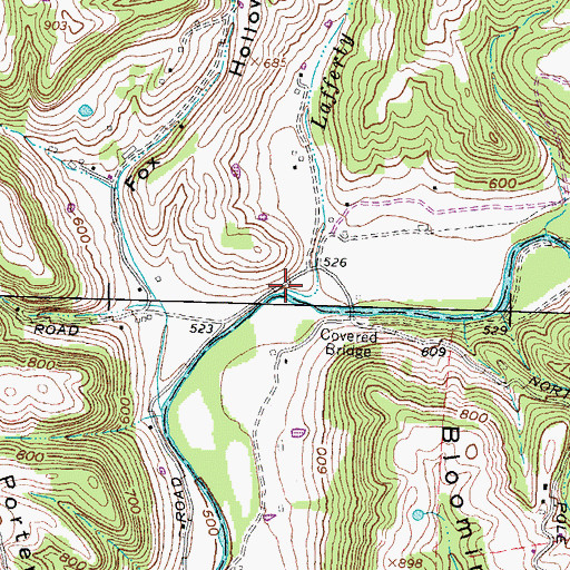 Topographic Map of Lafferty Run, OH