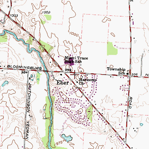Topographic Map of Bible Baptist Temple, OH
