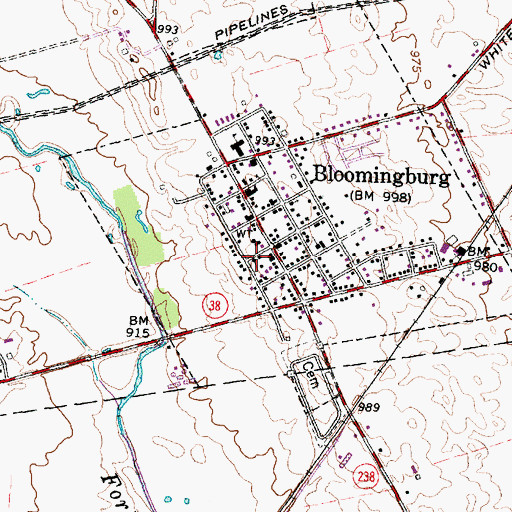 Topographic Map of Bloomingburg United Methodist Church, OH