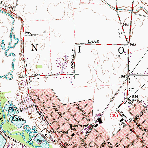 Topographic Map of Hickory Lane Church of Christ, OH