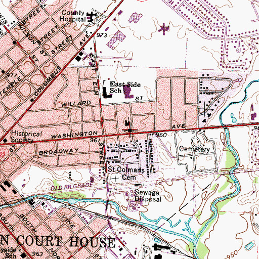 Topographic Map of House of Prayer Holiness Church, OH