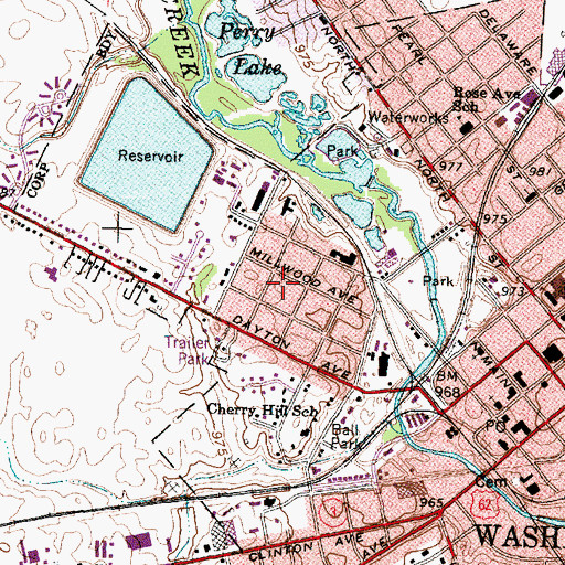 Topographic Map of Millwood Church of Christ, OH
