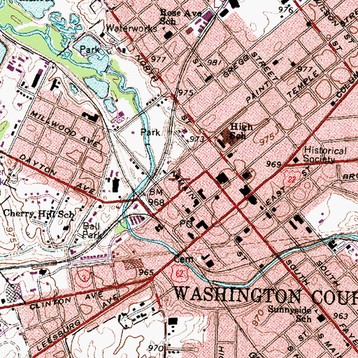 Topographic Map of Rodgers Chapel African Methodist Episcopal Church, OH