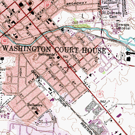Topographic Map of South Side Church of Christ, OH